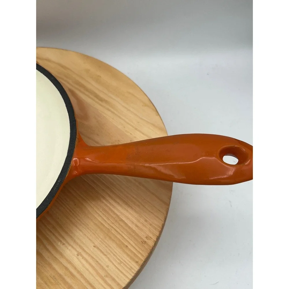 VTG MCM Dansk Mario Batali Persimmon Cast Iron Enamel Skillet Frying Pan 7